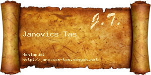 Janovics Tas névjegykártya